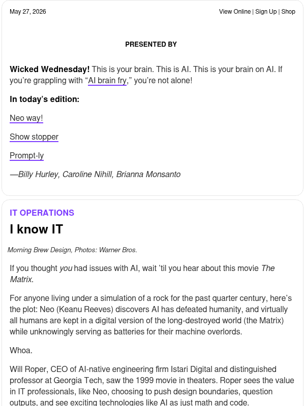 Newsletter preview: ☕ Debugging ‘The Matrix’