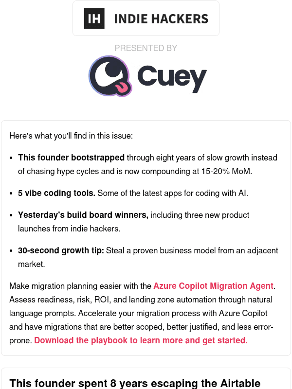Newsletter preview: 🗞️ What's New: $1M+ ARR vs VC alternative, steal a biz model, learn to code?