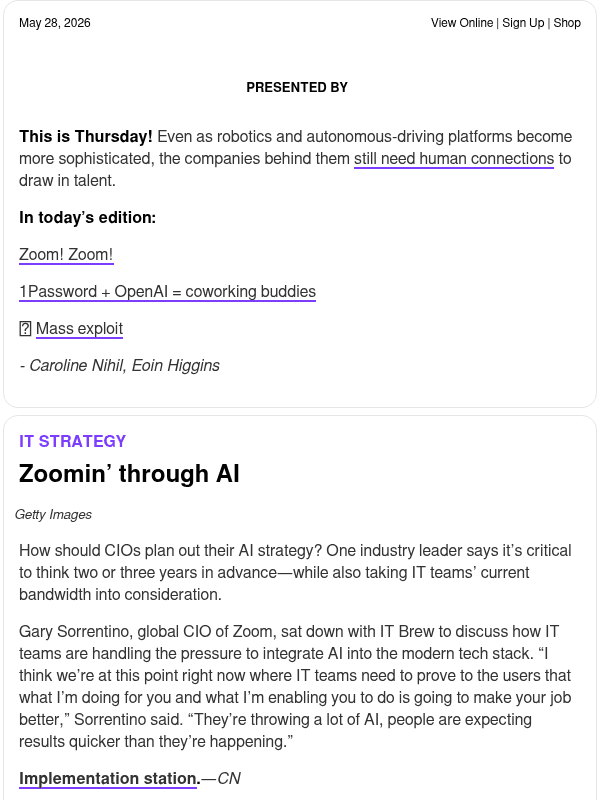 Newsletter preview: ☕ Zooming AI strategy