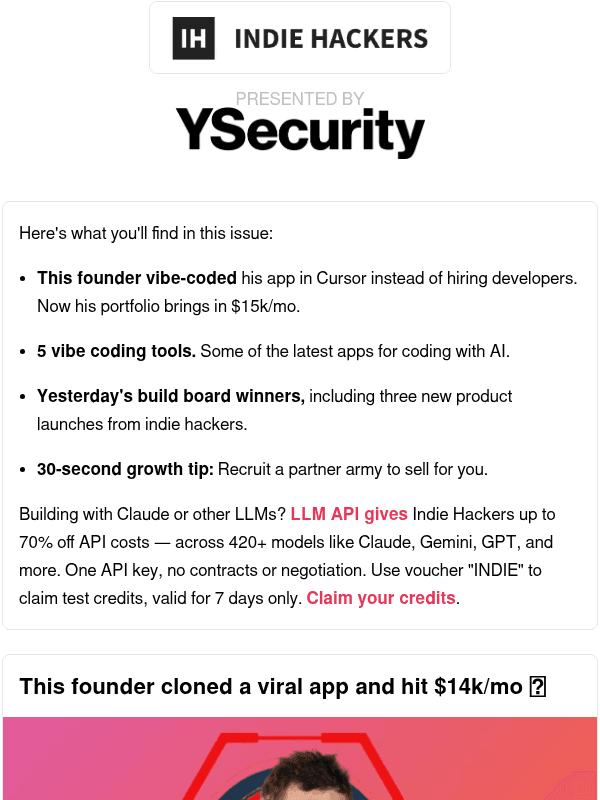 Newsletter preview: 🗞️ What's New: Vibe-coded app portfolio, partner sales army, build a skyscraper