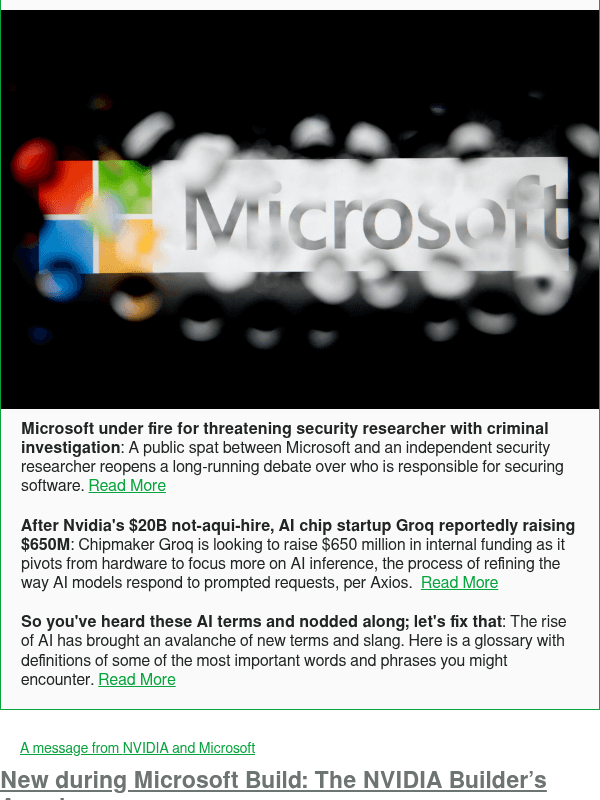Newsletter preview: Microsoft under fire for threatening security researcher with criminal investigation