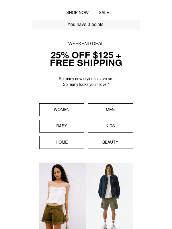 Newsletter preview: 25% off your entire order