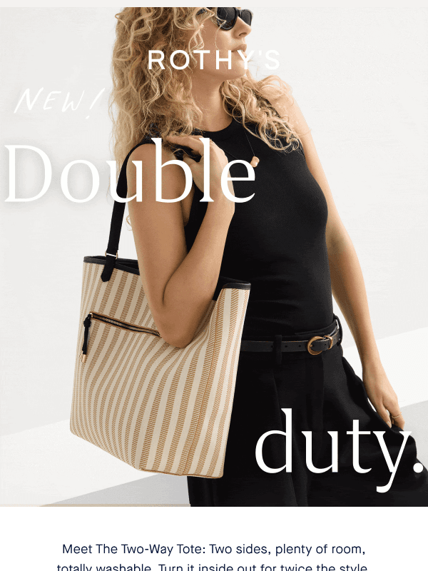 Newsletter preview: Two-Way Tote now in striped Sienna.