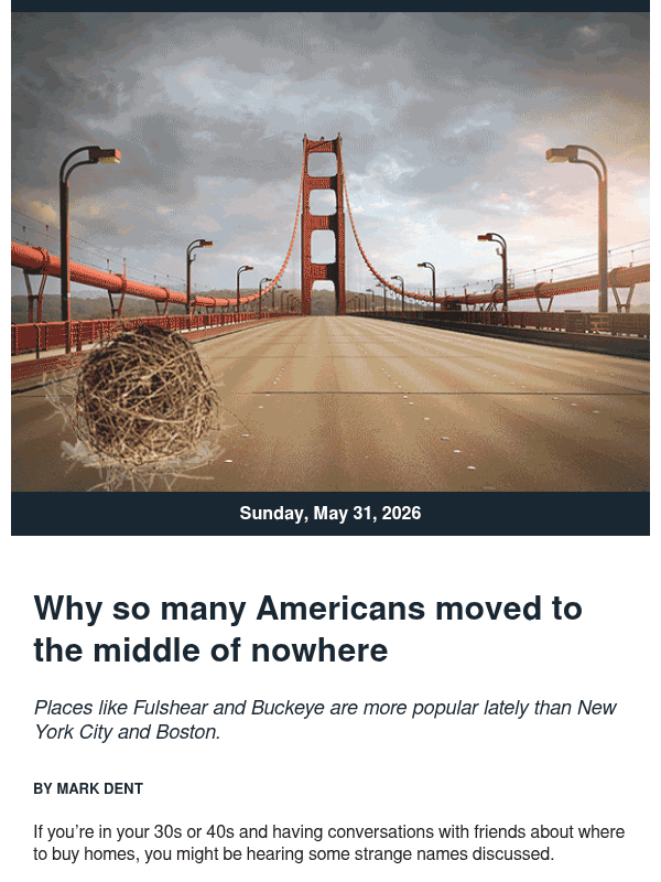 Newsletter preview: Small towns beat NYC and SF