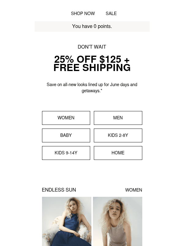 Newsletter preview: Last day: 25% off + free shipping