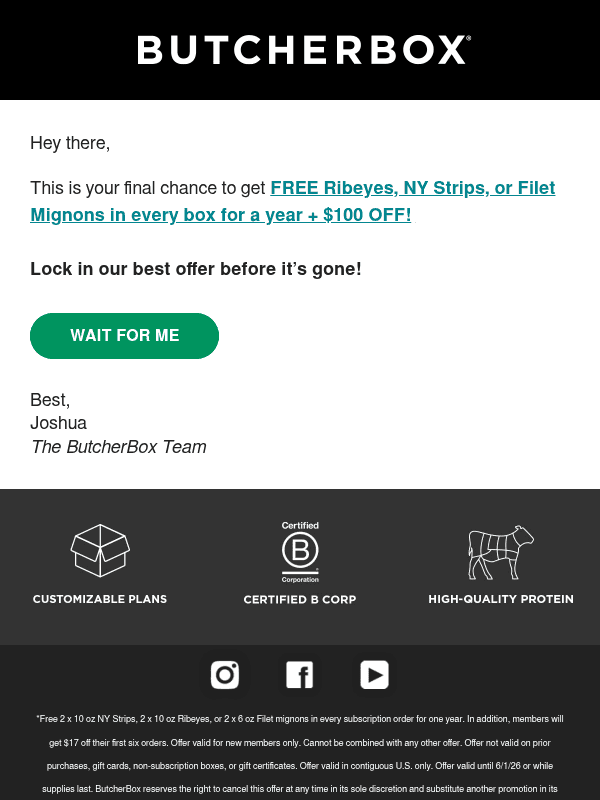 Newsletter preview: Psst... our best offer ends tonight ⚠️