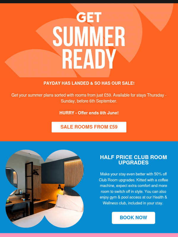 Newsletter preview: ☀️ Payday Has Hit & So Has Our Sale - Summer stays from £59 ☀️
