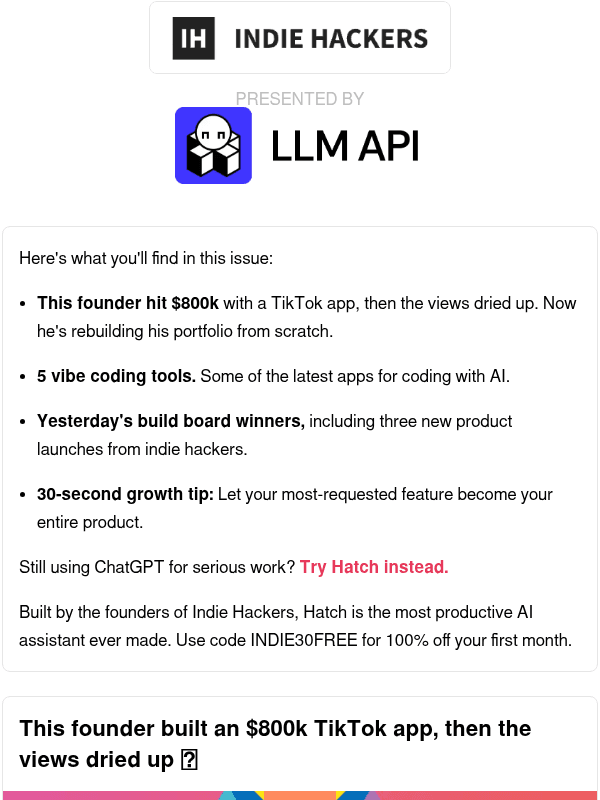 Newsletter preview: 🗞️ What's New: Pivoting from an $800k TikTok app, AI product quality, rebrand as your #1 feature