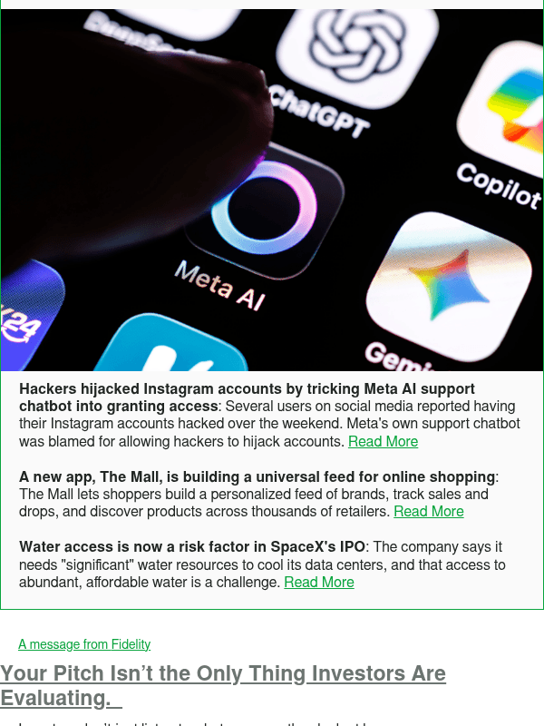 Newsletter preview: Hackers hijacked Instagram accounts by tricking Meta AI support chatbot into granting access