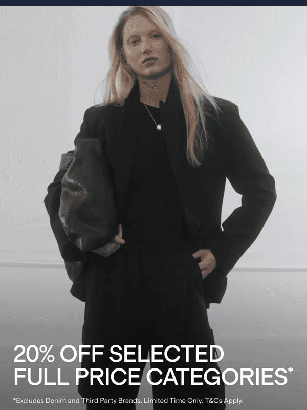 Newsletter preview: Member Preview: 20% Off Selected Full Price Categories