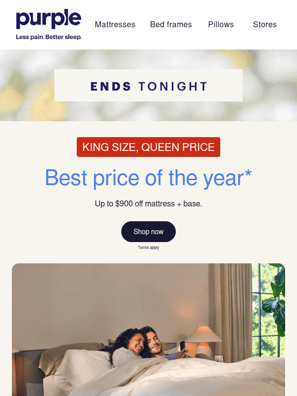 Newsletter preview: Last day to save up to $900 on a mattress + base.