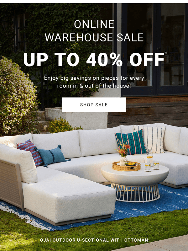 Newsletter preview: 🛒 Online Warehouse Sale: up to 40% off