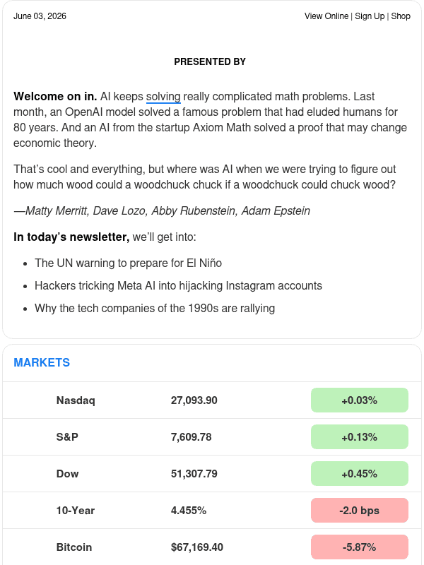 Newsletter preview: ☕️ Super El Niño