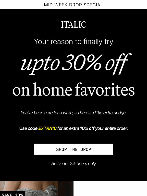 Today Only: up to 30% off Warehouse Sale