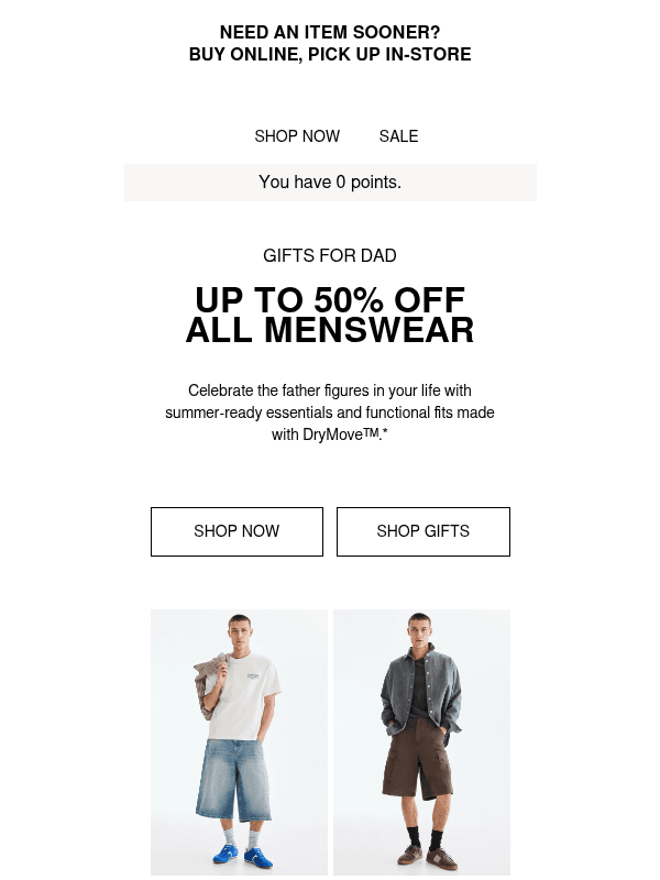 Newsletter preview: Up to 50% off gifts for every dad