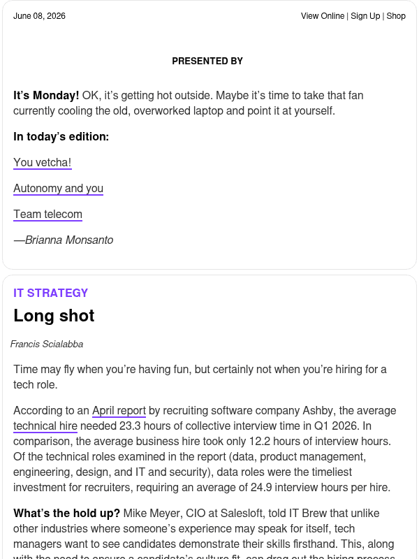 Newsletter preview: ☕ Vetting better all the time