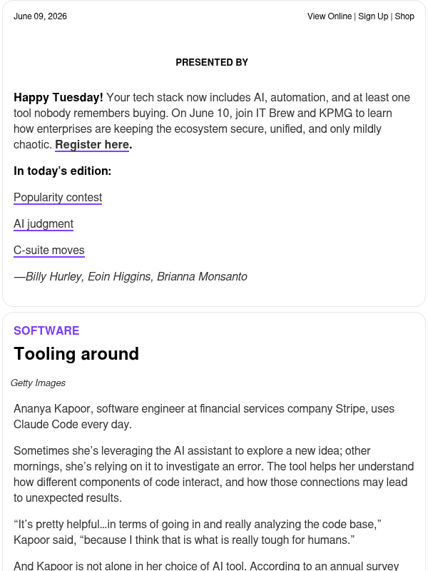 Newsletter preview: ☕ Top (AI) tools