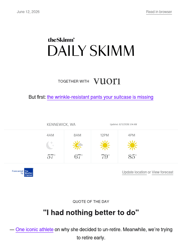 Newsletter preview: Sorry to the night owls