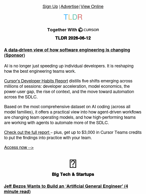 Newsletter preview: Bezos' AI engineer 🤖, SpaceX record IPO 💰, building vertical agents 👨‍💻