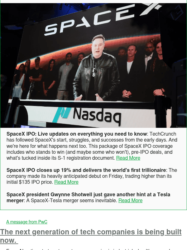 Newsletter preview: SpaceX IPO: Live updates on everything you need to know