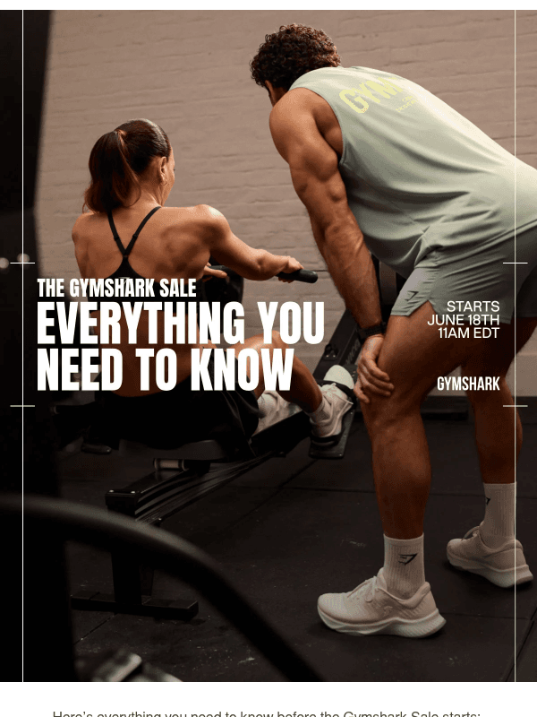 Newsletter preview: Get Gymshark Sale ready 👇