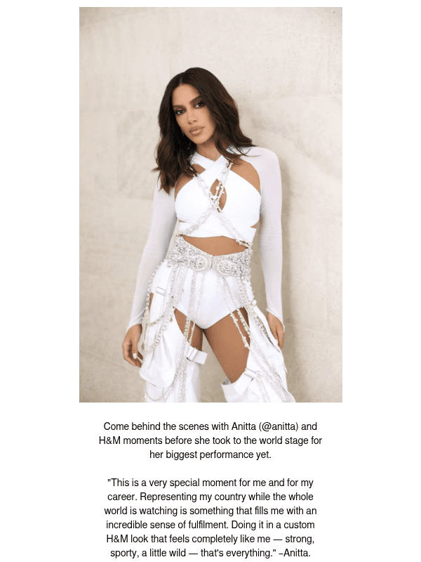 Newsletter preview: @Anitta on the world stage in custom H&M Studio