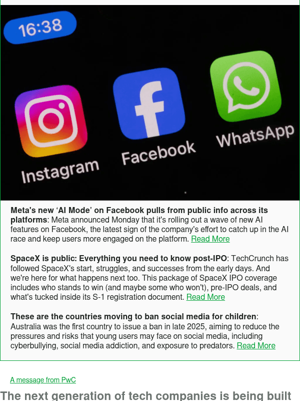 Newsletter preview: Meta's new ‘AI Mode’ on Facebook pulls from public info across its platforms