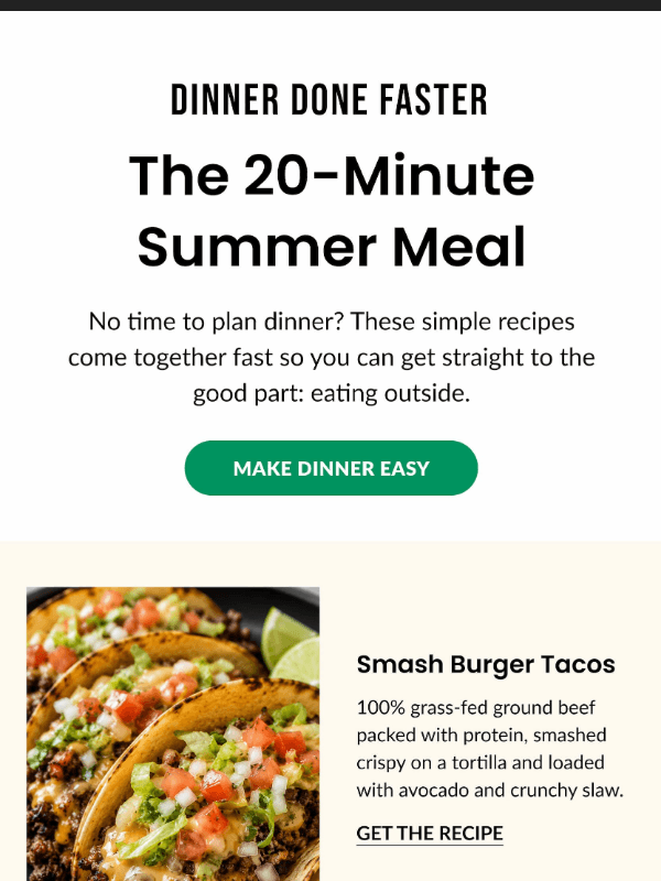 Newsletter preview: ⏰ Dinner's on the grill in 20 minutes