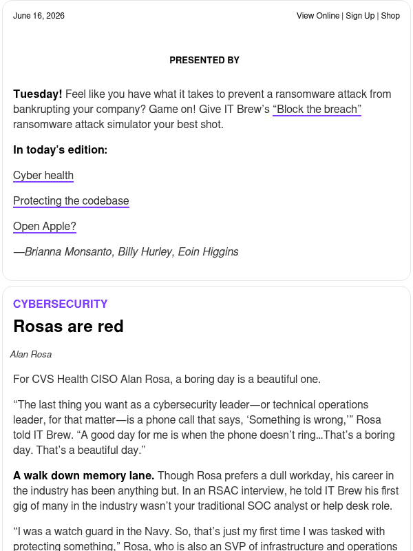 Newsletter preview: ☕ Healthy network