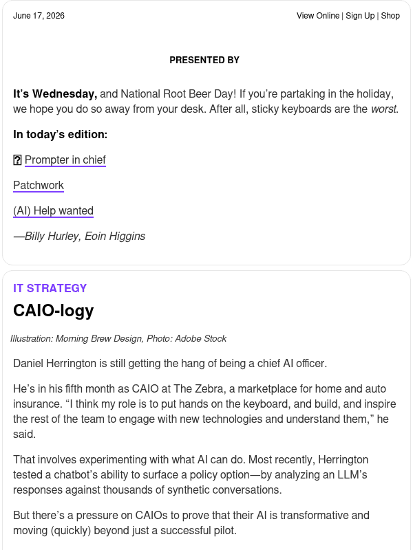 Newsletter preview: ☕ CAIOs vs. the world