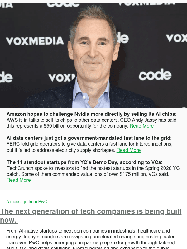 Newsletter preview: Amazon hopes to challenge Nvidia more directly by selling its AI chips
