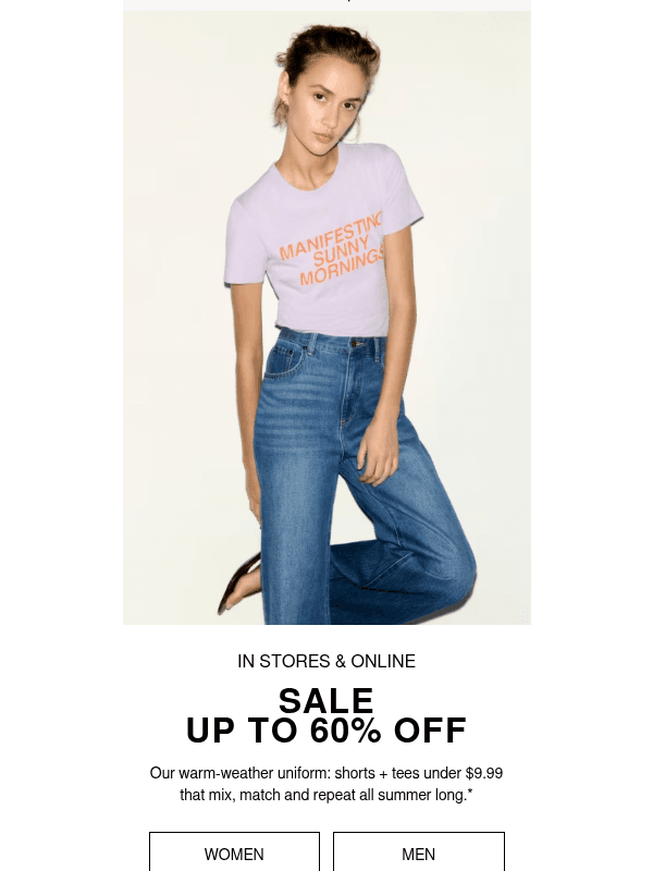 Newsletter preview: Up to 60% off = cool for the summer