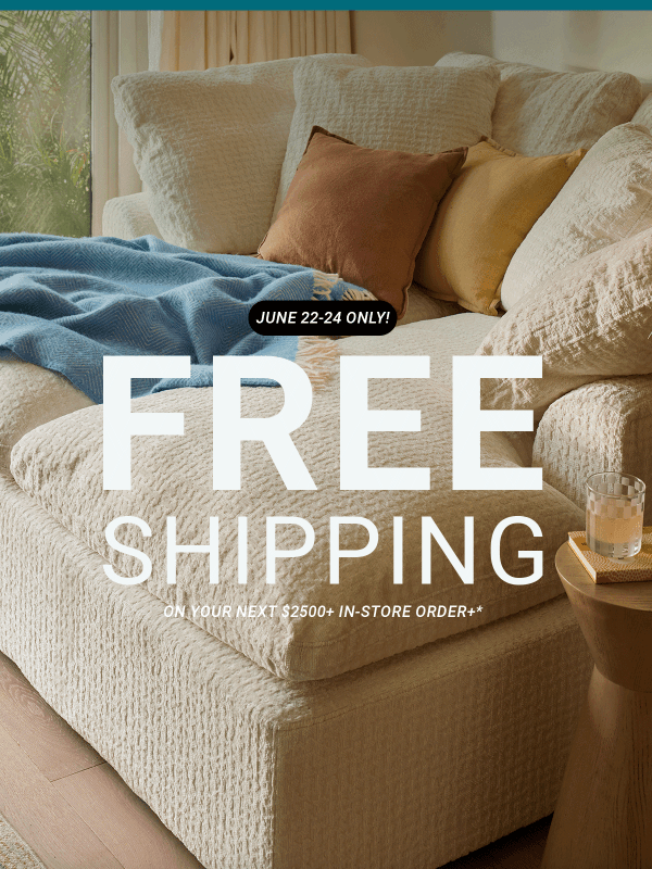 Newsletter preview: 😱 In-Store: Free Shipping on $2500+ orders