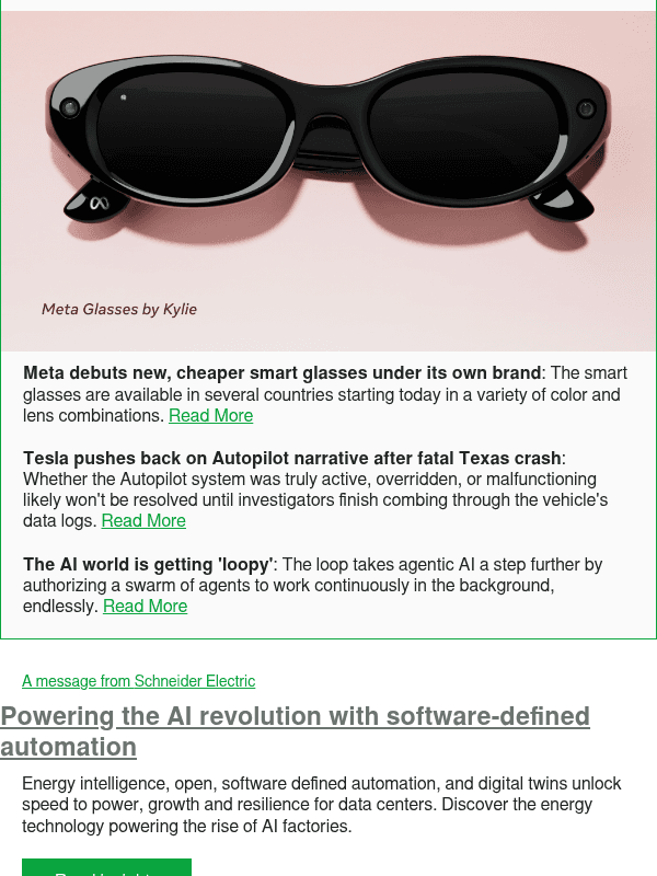 Newsletter preview: Meta debuts new, cheaper smart glasses under its own brand