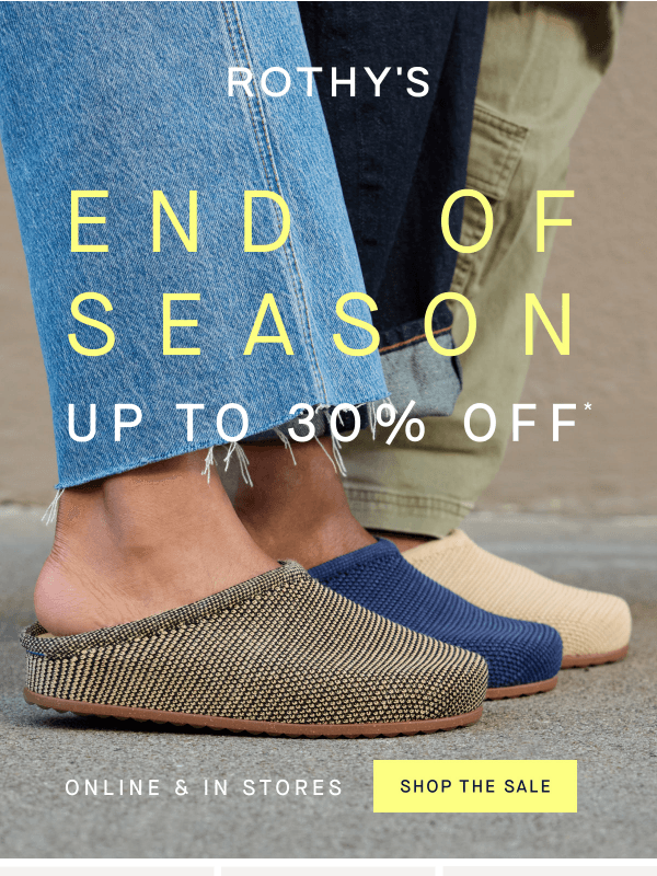 Newsletter preview: Your fave clogs, now up to 30% off.