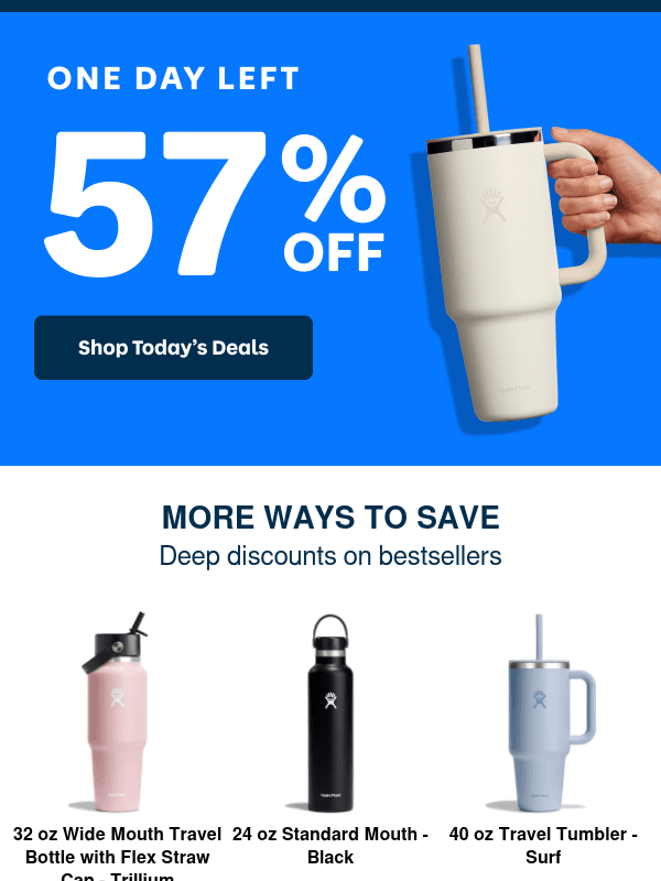 Newsletter preview: One day left for up to 55% off 💙