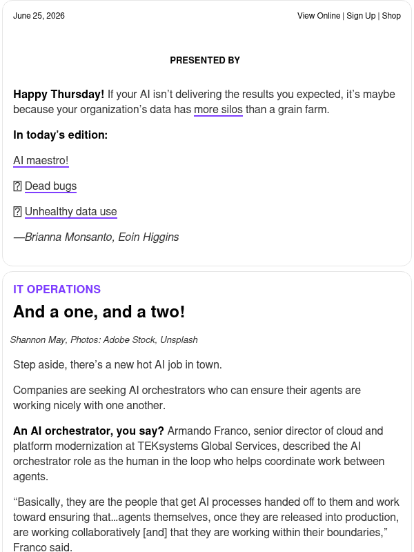 Newsletter preview: ☕ Role call