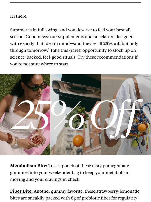 Newsletter preview: 25% off wellness essentials
