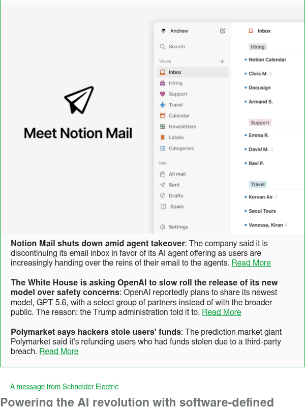 Newsletter preview: Notion Mail shuts down amid agent takeover