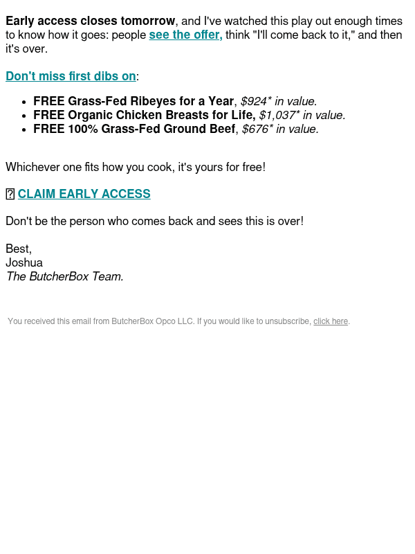 Newsletter preview: 🥩 Don't miss out on FREE Ribeyes