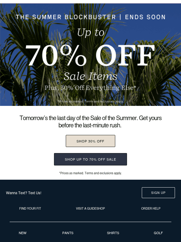 Newsletter preview: 30% Off Ends Very Soon