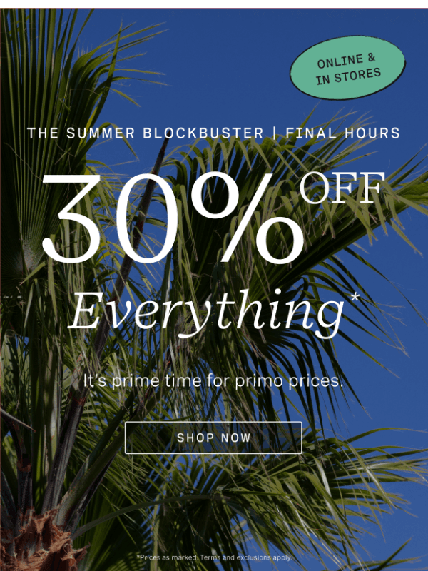 Newsletter preview: Final Hours: Up to 70% Off
