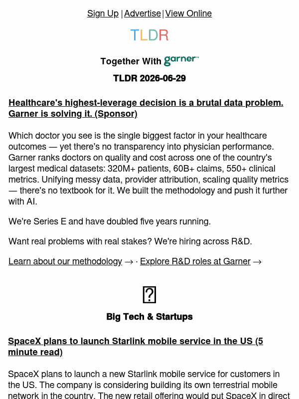 Newsletter preview: Starlink mobile 🛰️, Meta prediction markets 📈, local coding agents 👨‍💻
