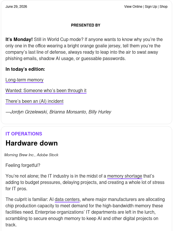 Newsletter preview: ☕ Chips and dips