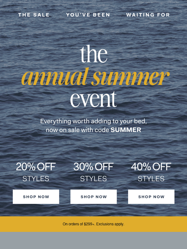 Newsletter preview: 20-40% off your summer reset