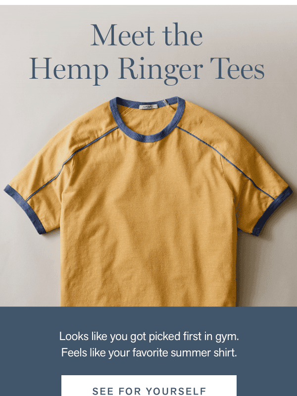 Newsletter preview: New Arrival: The Hemp Ringer Tee