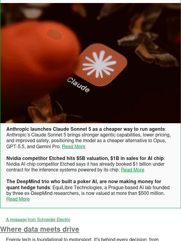 Newsletter preview: Anthropic launches Claude Sonnet 5 as a cheaper way to run agents