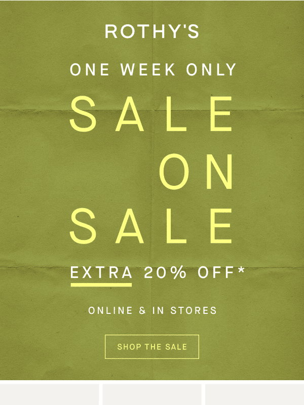 Newsletter preview: SALE ON SALE: EXTRA 20% OFF 🤩