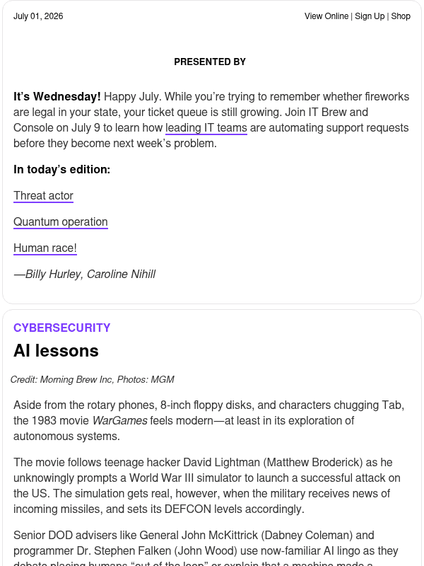 Newsletter preview: ☕ Would you like to play a (war)game?