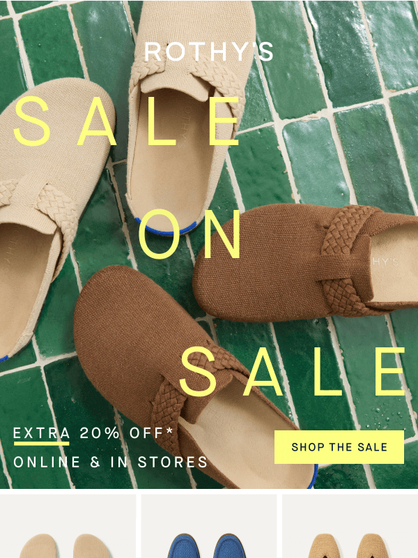 Newsletter preview: Extra 20% off sale clogs. 🤔